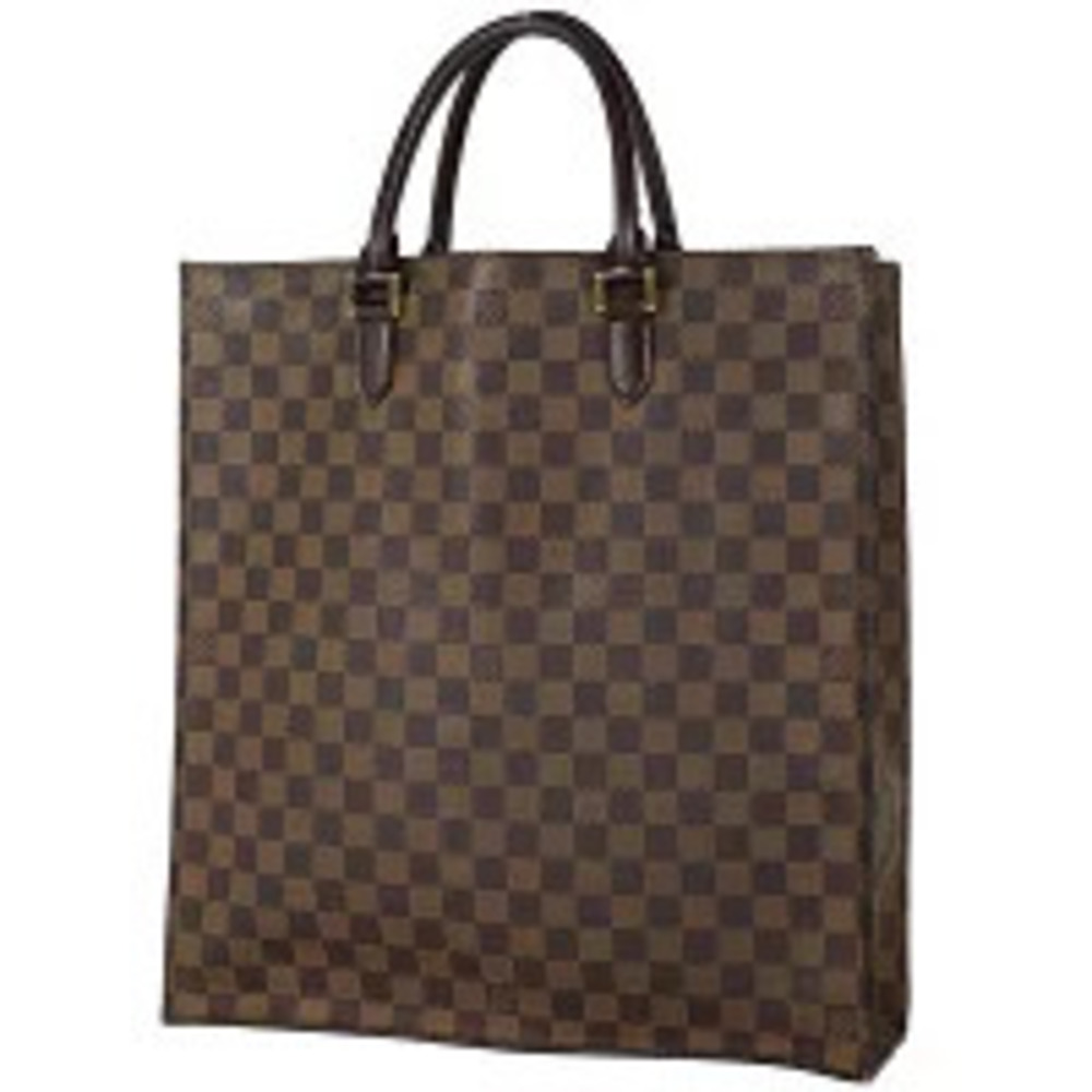 Louis Vuitton Sac Plat Bag Handbag Tote Damier Brown